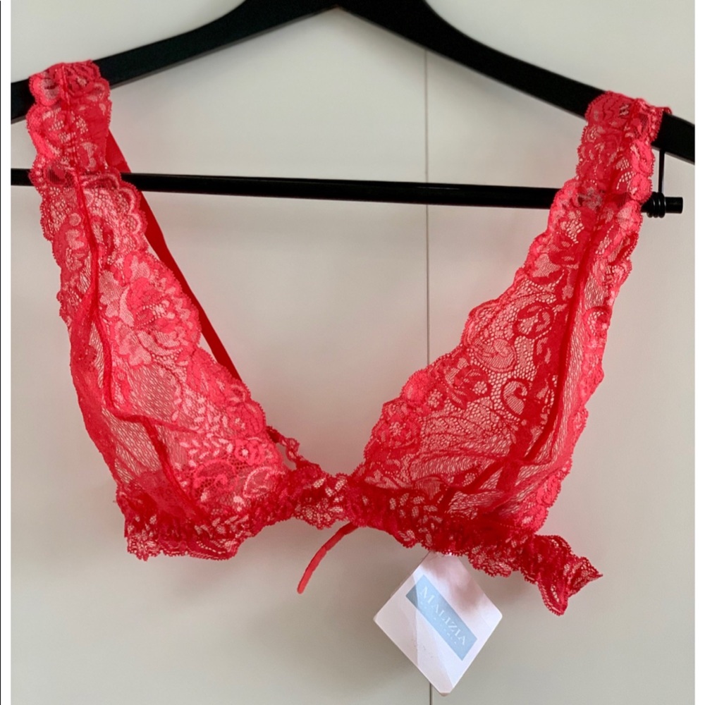 La Perla Pink Lace Bralette NEW,US 38B